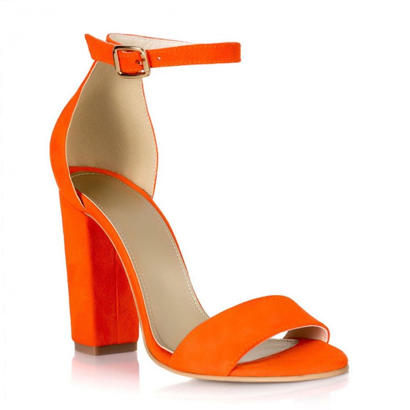 Sandale piele portocaliu color stylish l2